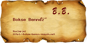 Bokse Bennó névjegykártya